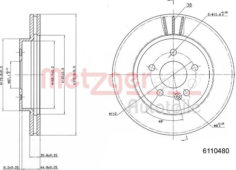 Metzger 6110480 - Bremžu diski ps1.lv