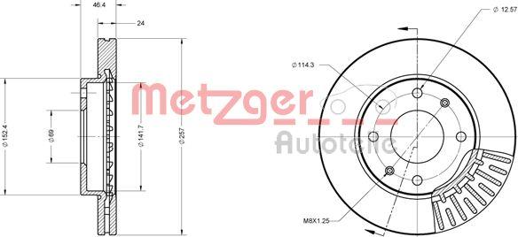 Metzger 6110433 - Bremžu diski ps1.lv