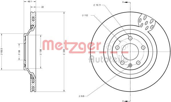 Metzger 6110437 - Bremžu diski ps1.lv