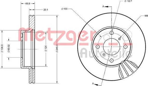 Metzger 6110470 - Bremžu diski ps1.lv