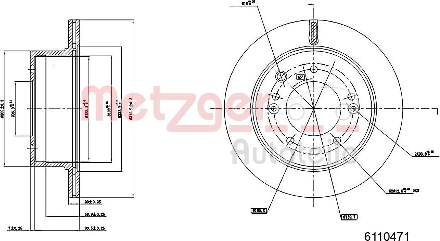 Metzger 6110471 - Bremžu diski ps1.lv