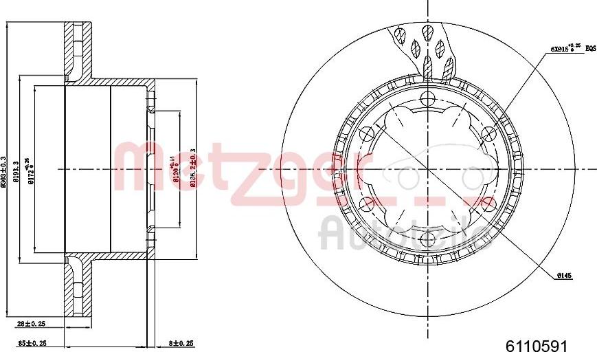 Metzger 6110591 - Bremžu diski ps1.lv