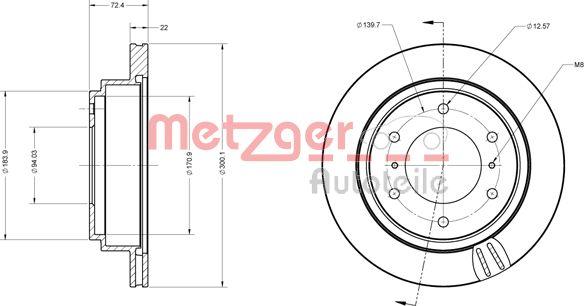 Metzger 6110549 - Bremžu diski ps1.lv