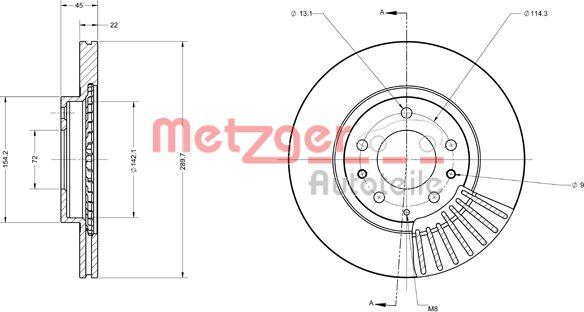 Metzger 6110541 - Bremžu diski ps1.lv