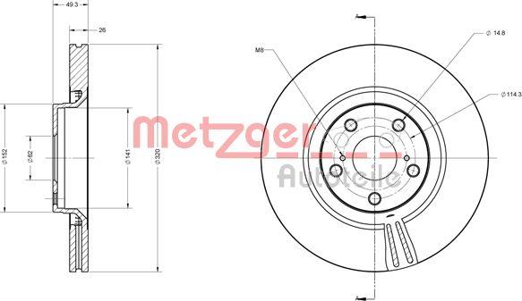 Metzger 6110542 - Bremžu diski ps1.lv