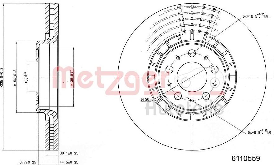 Metzger 6110559 - Bremžu diski ps1.lv