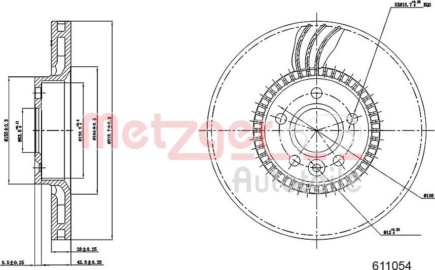 Metzger 6110504 - Bremžu diski ps1.lv