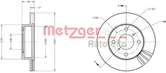 Metzger 6110500 - Bremžu diski ps1.lv