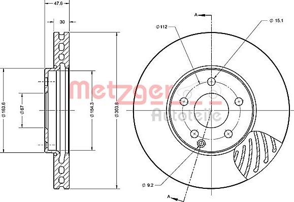 Metzger 6110587 - Bremžu diski ps1.lv