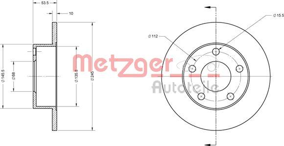 Metzger 6110532 - Bremžu diski ps1.lv