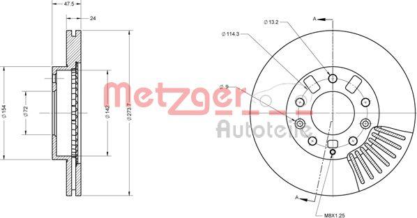 Metzger 6110523 - Bremžu diski ps1.lv