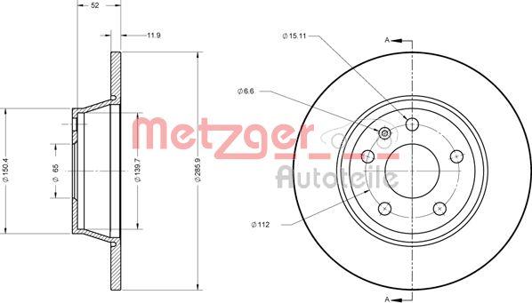 Metzger 6110574 - Bremžu diski ps1.lv