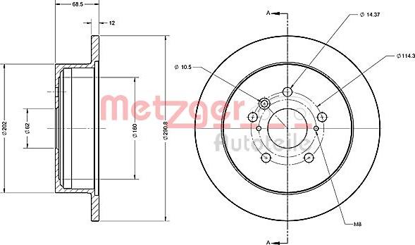 Metzger 6110658 - Bremžu diski ps1.lv