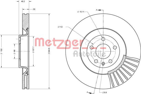 Metzger 6110669 - Bremžu diski ps1.lv