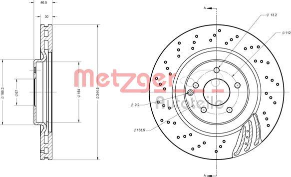 Metzger 6110614 - Bremžu diski ps1.lv