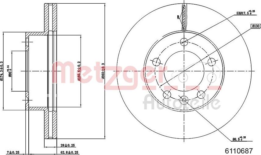 Metzger 6110687 - Bremžu diski ps1.lv