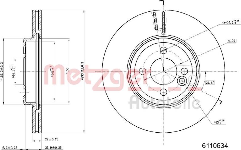 Metzger 6110634 - Bremžu diski ps1.lv