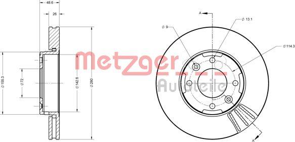 Metzger 6110636 - Bremžu diski ps1.lv