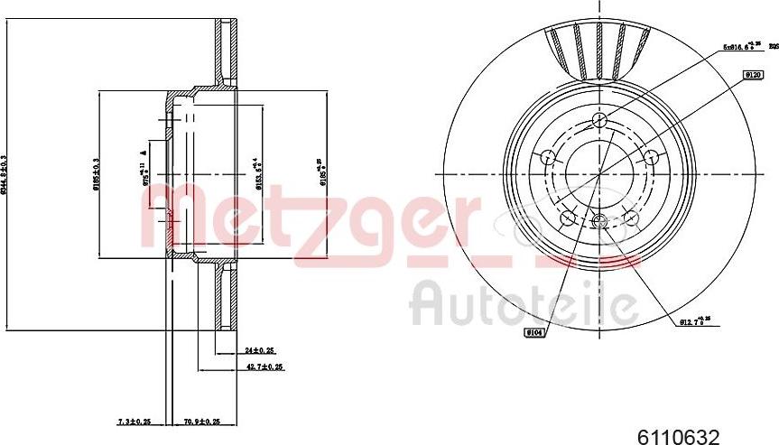 Metzger 6110632 - Bremžu diski ps1.lv