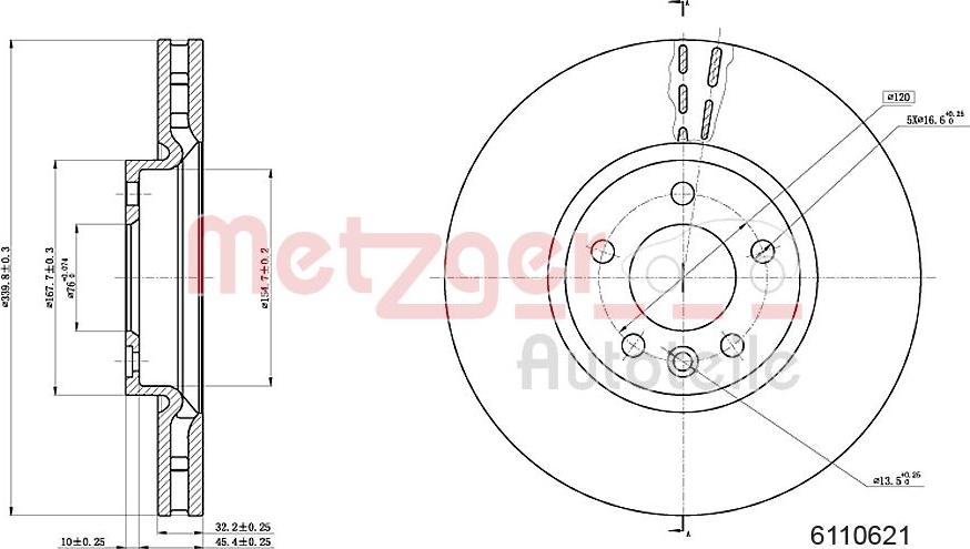 Metzger 6110621 - Bremžu diski ps1.lv