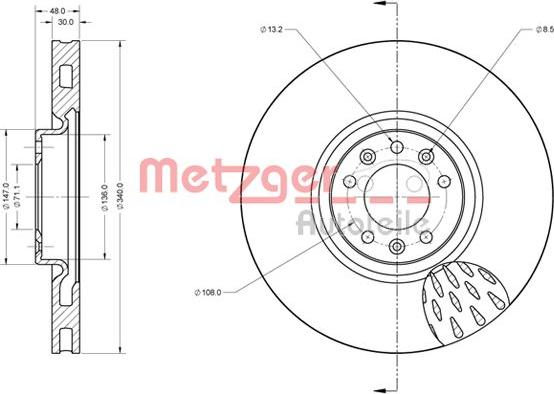 Metzger 6110628 - Bremžu diski ps1.lv