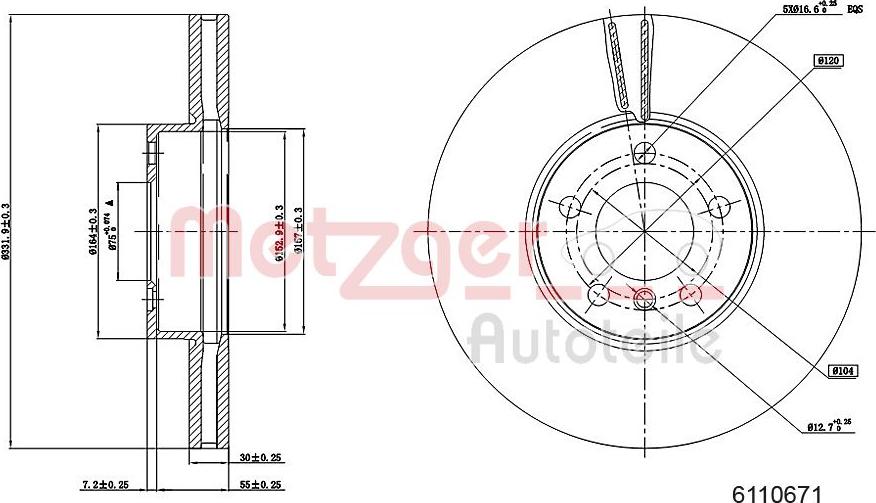 Metzger 6110671 - Bremžu diski ps1.lv