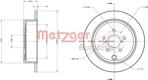 Metzger 6110099 - Bremžu diski ps1.lv