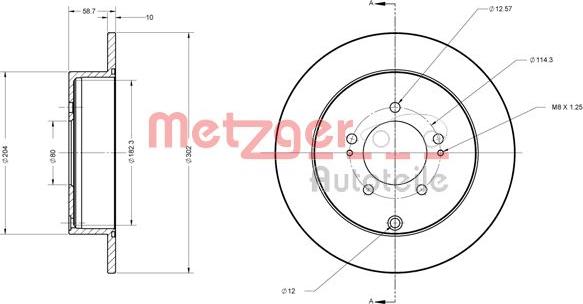 Metzger 6110197 - Bremžu diski ps1.lv