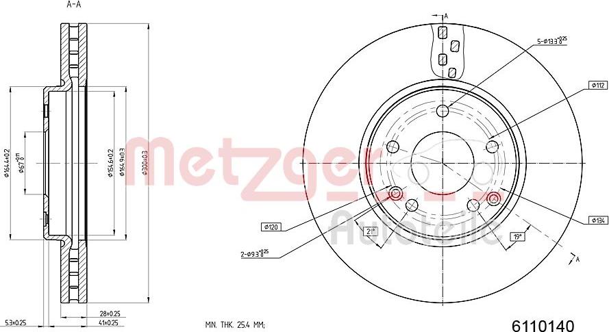 Metzger 6110140 - Bremžu diski ps1.lv