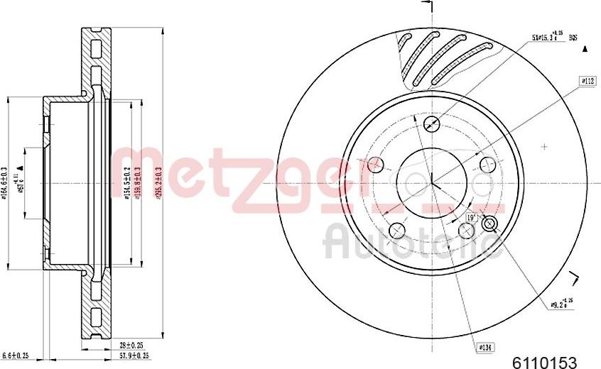 Metzger 6110153 - Bremžu diski ps1.lv