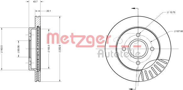 Metzger 6110157 - Bremžu diski ps1.lv