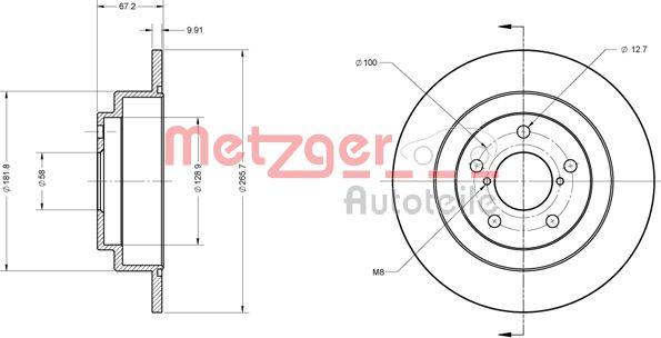 Metzger 6110110 - Bremžu diski ps1.lv