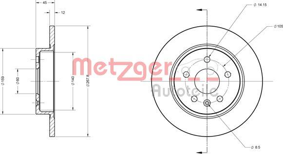 Metzger 6110130 - Bremžu diski ps1.lv