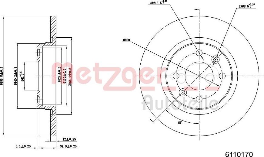 Metzger 6110170 - Bremžu diski ps1.lv