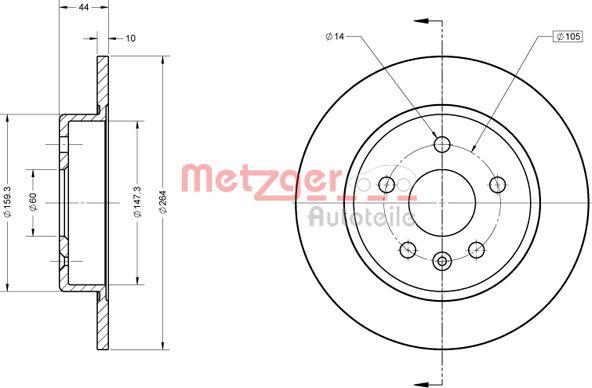 Metzger 6110847 - Bremžu diski ps1.lv