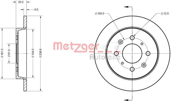 Metzger 6110857 - Bremžu diski ps1.lv