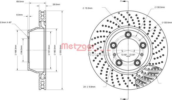 Metzger 6110864 - Bremžu diski ps1.lv