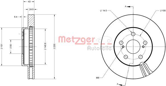 Metzger 6110819 - Bremžu diski ps1.lv