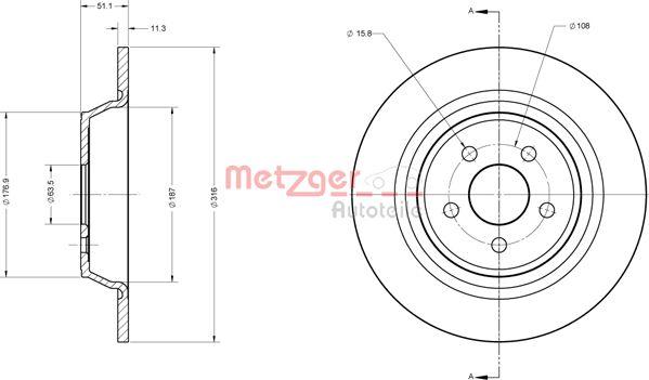 Metzger 6110818 - Bremžu diski ps1.lv