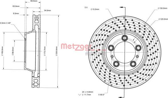 Metzger 6110882 - Bremžu diski ps1.lv