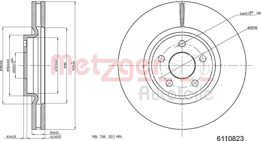 Metzger 6110823 - Bremžu diski ps1.lv