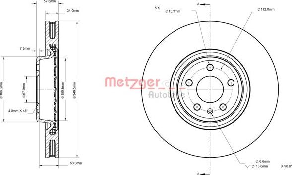 Metzger 6110876 - Bremžu diski ps1.lv