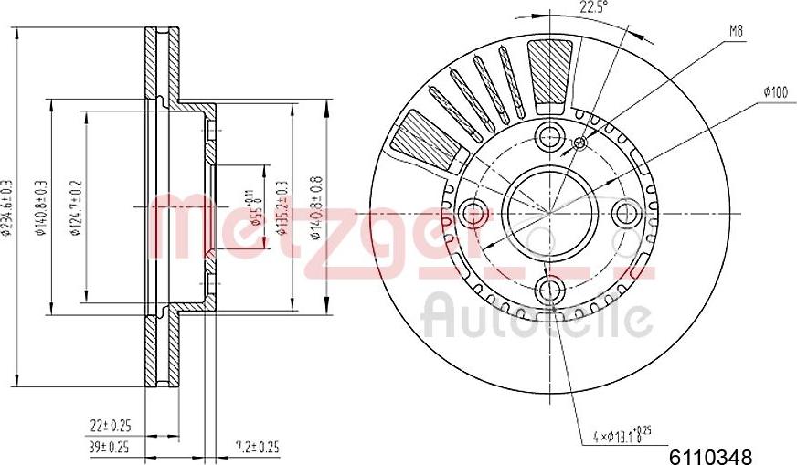 Metzger 6110348 - Bremžu diski ps1.lv