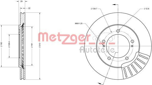 Metzger 6110347 - Bremžu diski ps1.lv