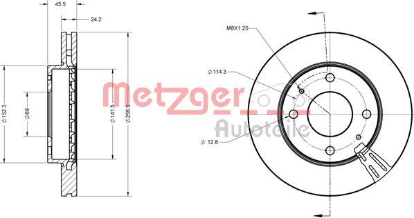 Metzger 6110358 - Bremžu diski ps1.lv