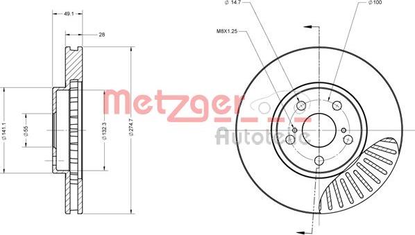 Metzger 6110315 - Bremžu diski ps1.lv