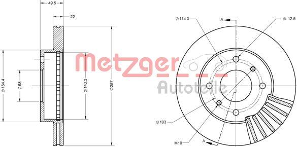 Metzger 6110312 - Bremžu diski ps1.lv