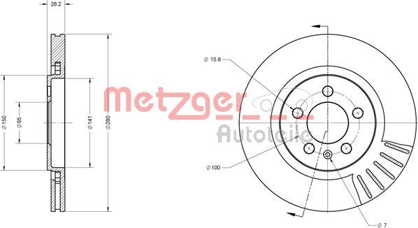 Metzger 6110385 - Bremžu diski ps1.lv