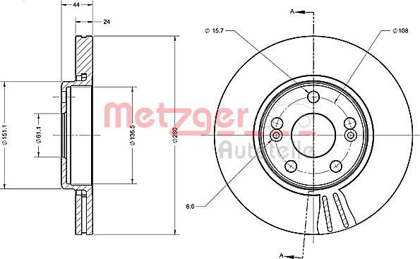 Metzger 6110386 - Bremžu diski ps1.lv