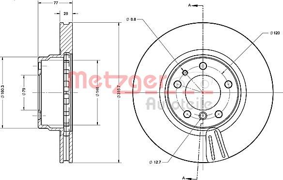 Metzger 6110383 - Bremžu diski ps1.lv